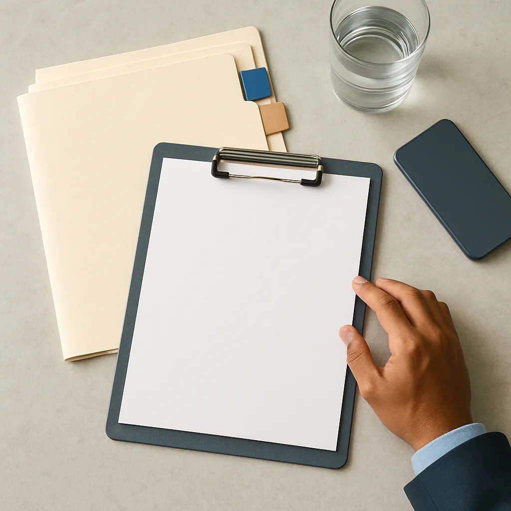Blank discovery folders and records representing Dallas injury lawsuit written discovery