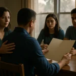 Family discussing who can file a wrongful death claim in Texas in a Dallas home
